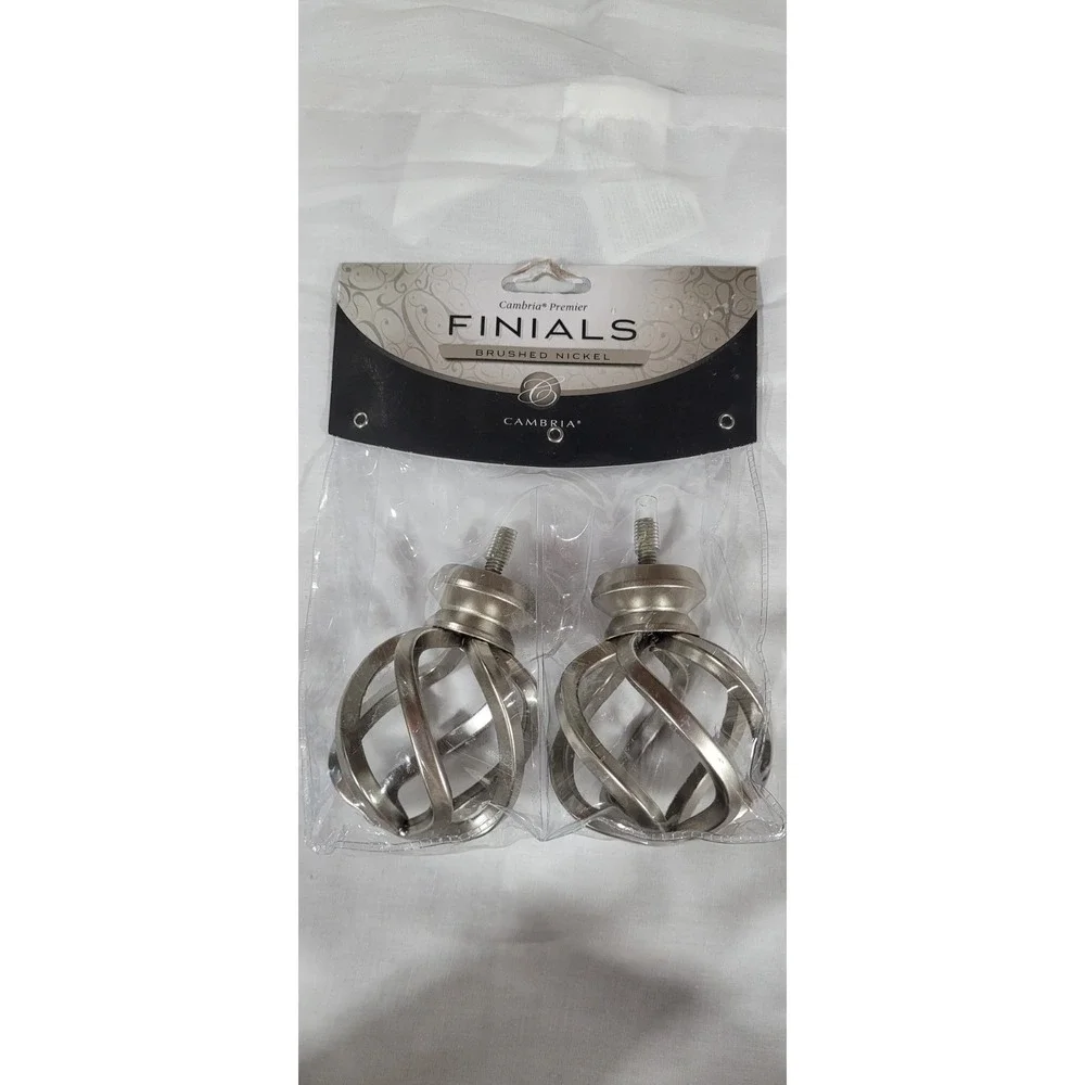 NEW Cambria Premier Finials Graphite Cage Metal For Curtin Rods